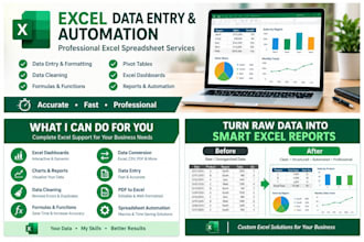 clean, format and organize your excel or CSV data and create mis reports