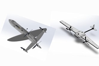 design 3d printable rc plane, uav drone, vtol aircarft, and aerospace cad model