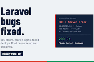 fix bugs and errors in your laravel application