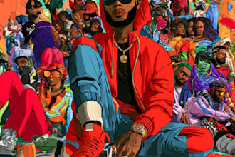 make custom illustrated cartoon album cover art