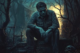 create dark horror character illustration