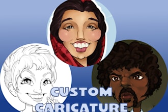 draw a custom digital caricature from a photo
