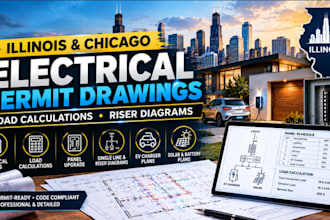 draw illinois electrical permit drawings single line diagram, riser diagram, mep