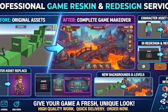 professionally reskin, redesign, and publish your unity 2d or 3d game