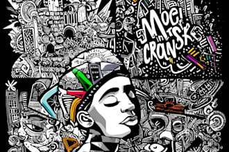 create a custom doodle art illustration design for you