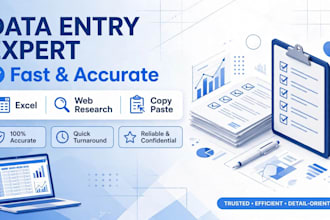 do fast and accurate data entry, excel, web research