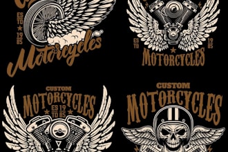 design skull or biker tattoo logo for your clothing line