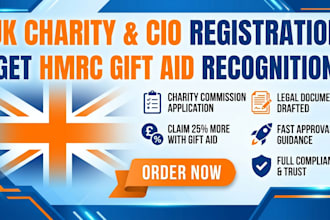 setup UK charity cio registration and gift aid with hmrc