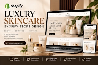 design a luxury skincare cosmetic shopify website