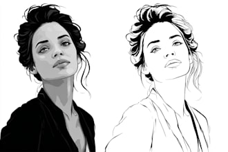 draw vector silhouette and stencil black and white