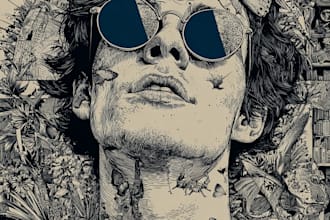 do hand drawn doodle art and line art illustration