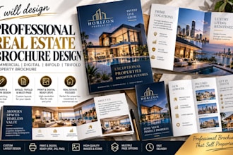 design commercial digital brochure bifold and trifold brochure property brochure