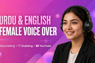 do urdu and english female voice over for storytellng and dubbing
