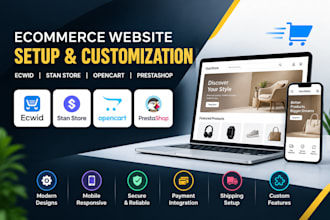 setup build customize ecwid stan store opencart prestashop ecommerce website