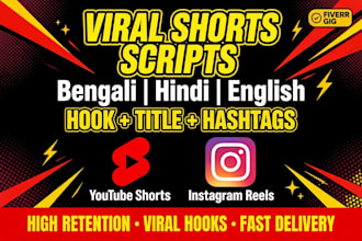 write viral bengali and hindi youtube shorts scripts with hook