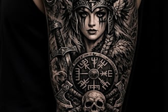 draw a custom sleeve tattoo design with meaningful symbolism