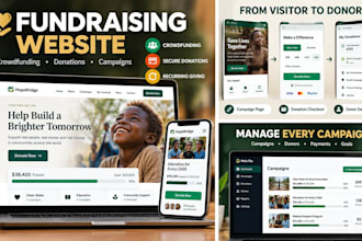 l build charity fundraising website, crowdfunding website and donation platform