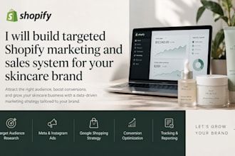 build targeted shopify marketing and sales system for your skincare brand