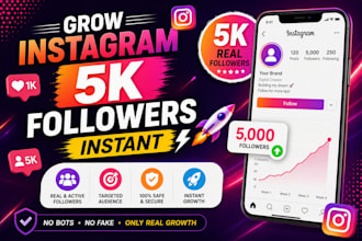 grow 5,000 instagram followers instant