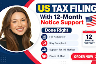 us tax filing 1040 schedule c se with 12month notice support 1099nec 1120s