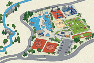 design theme park, visitor, tourism and festival wayfinding maps
