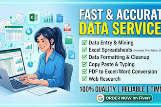 do data entry, data cleaning, formatting