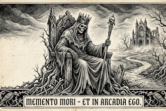 draw dark art illustration with engraving style