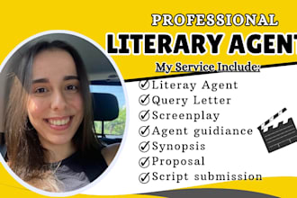 find literary agent for screenplay movie script TV script and submission support