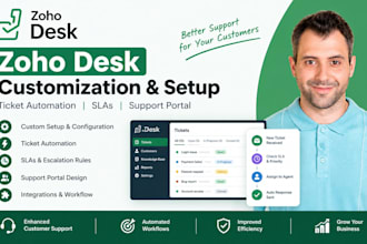 zoho desk customization setup ticket automation slas workflow support portal