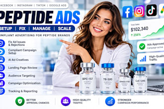 setup or fix peptide issues compliant peptide ads on meta ads google ads tiktok