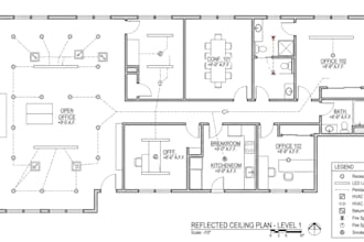 draw a clean 2d reflected ceiling plan from your floor plan