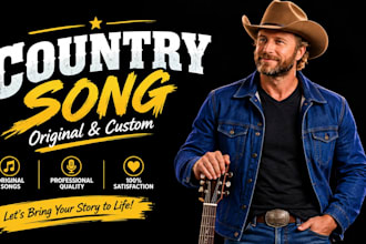 write country rock song lyrics, record male singer vocals demos, custom acoustic