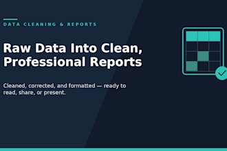 clean organize and format your raw data into a professional report