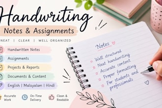 do handwritten notes, handwriting and typing work