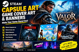 create professional steam capsule art, game cover art and banners