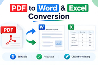 convert pdf to word excel