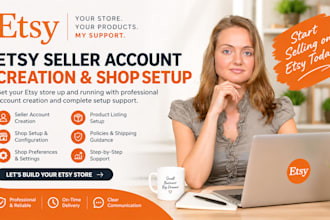 create etsy selletr account and setup etsy shop