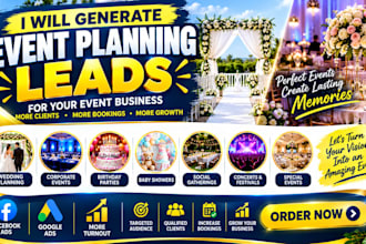 generate events planning leads using facebook and google ads
