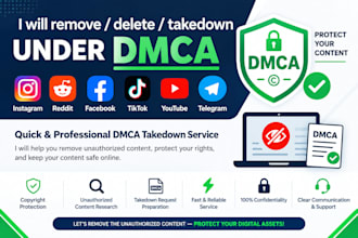 takedown remove instagram fb x yt reddit tiktok youtube google under dmca