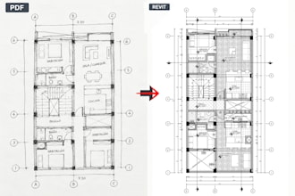 convert your autocad or PDF floor plan into a revit model
