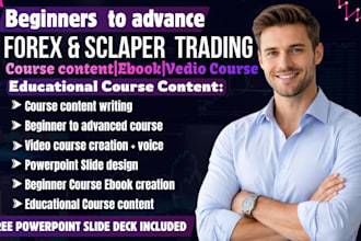 create a forex scalping and crypto trading course, ebook and video course