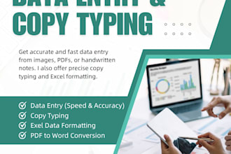 professional data entry, copy typing, and excel work