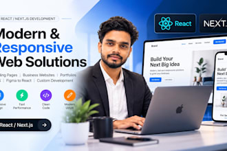build a modern react next js landing page