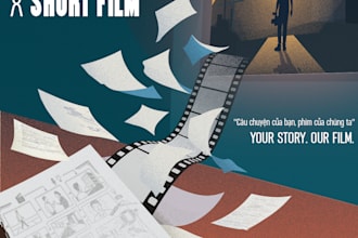 design a modern flat illustrated or 2d graphic poster