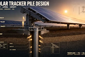 design solar tracker piles, foundations, uplift and lateral capacity