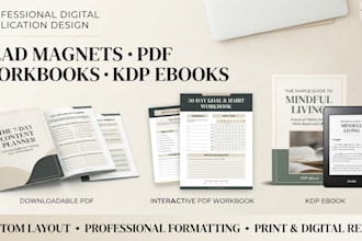 design professional lead magnets workbooks and ebooks for KDP