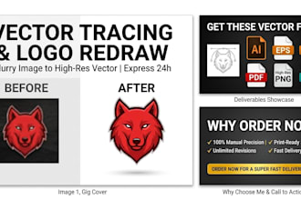 convert logo to vector tracing and high resolution