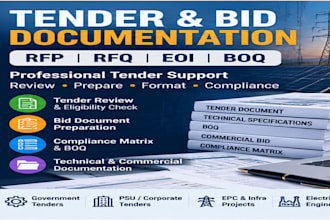 prepare professional tender, rfp and bid documents