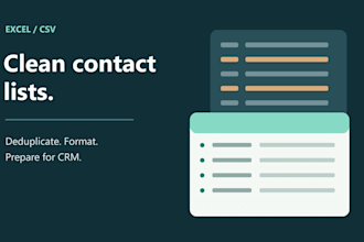 clean and deduplicate your excel or CSV contact list for CRM import