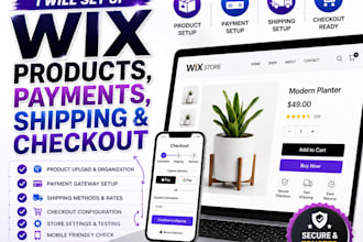 set up wix products, payments, shipping and checkout
